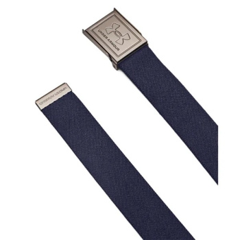 Under Armour Mens Stretch Webbing Golf Belt - Midnight Navy/Khaki Base/Silver