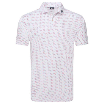 Footjoy Mens Bounce Print Pique - White/Hibiscus/Flint