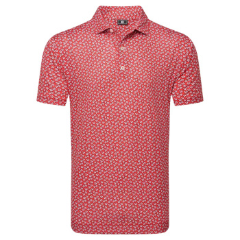 Footjoy Mens Floral Sketch Print Lisle - White/Hibiscus