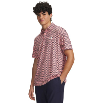 Under Armour Mens Matchplay Printed Polo - Posh Pink