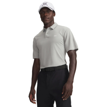 Under Armour Mens T2G Pique Polo - Titanium/White