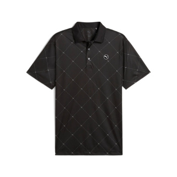 Puma Mens Pure 2.0 Argyle Polo - Black/White 