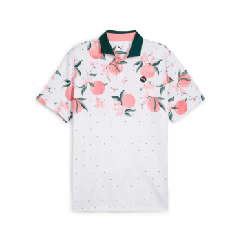 Puma Mens MATTR Freshly Picked Polo - White Glow/Pink Fruit