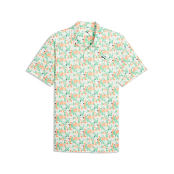 Puma Mens MATTR Deco Polo - Warm White/Melon Glow