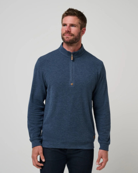 Travis Mathew Mens Cloud Sweater Quarter Zip - Heather Navy