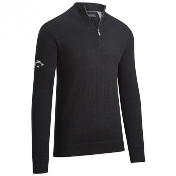 Callaway Mens Windstopper 1/4 Zip Sweater - Black Ink