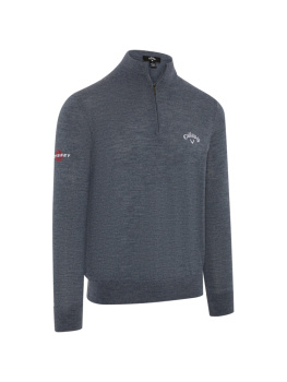 Callaway Mens Blended Merino 1/4-Zip Sweater - Steel Heather