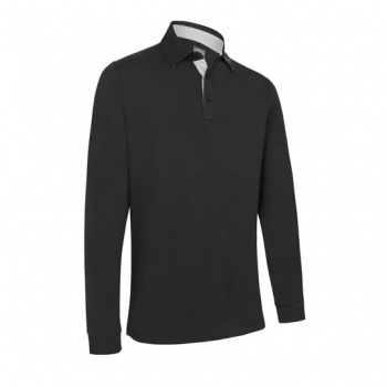 Callaway Mens Long Sleeve Performance Polo - Caviar
