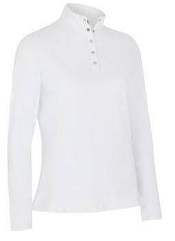 Callaway Womens Thermal LS Fleece Jersey Polo - Brilliant White