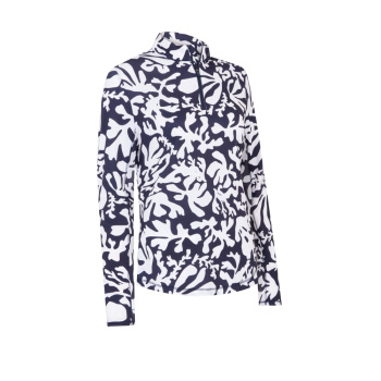 Callaway Womens Abstract Floral Sun Protection Top - Peacoat