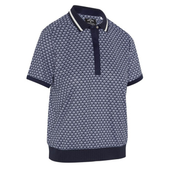 Callaway Womens Scarf Geo Printed Polo - Peacoat