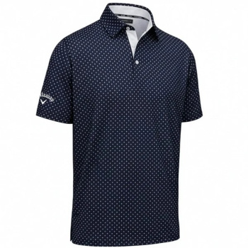 Callaway Mens TM Chev Printed Polo Shirt - Peacoat