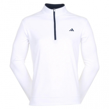 Adidas Mens Lightweight 1/4 Zip - White