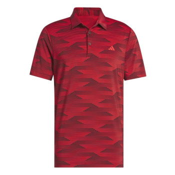 Adidas Mens Ultimate365 Speed Stripe Polo - Aurora Ruby/Pure Ruby