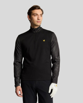 Lyle & Scott Mens Printed Contour Midlayer - Jet Black