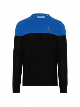 Original Penguin Mens Heritage Colour Block Sweater - True Caviar