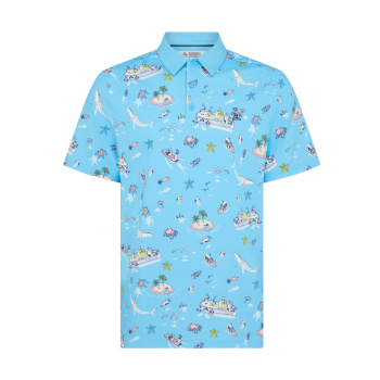 Original Penguin Mens Pete in the Boat Polo Shirt - Blue Grotto