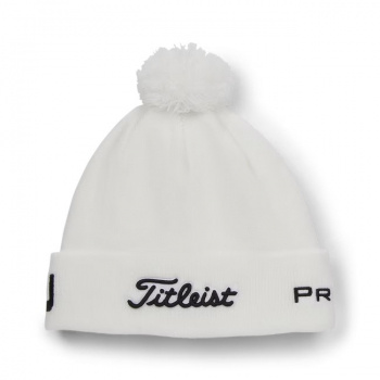 Titleist Tour Pom Pom Beanie - White/Black
