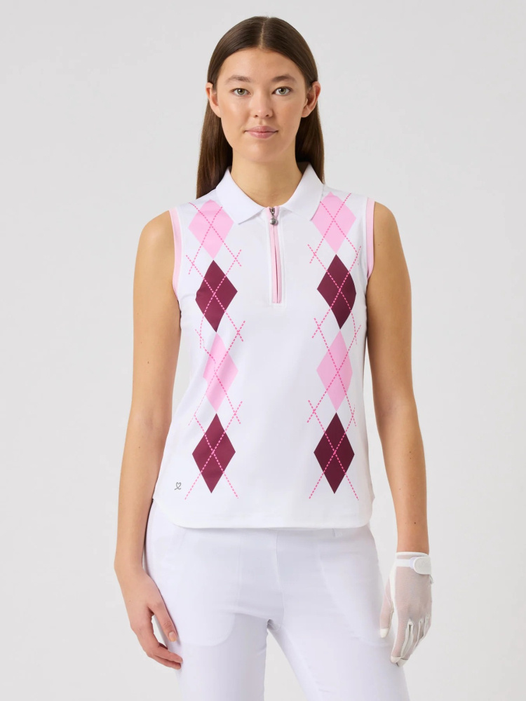 Daily Sports Argyle SL Polo Shirt - White