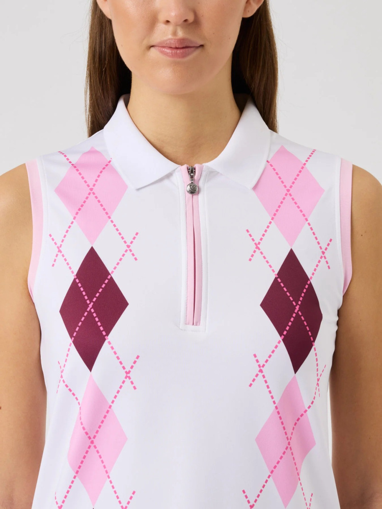 Daily Sports Argyle SL Polo Shirt - White