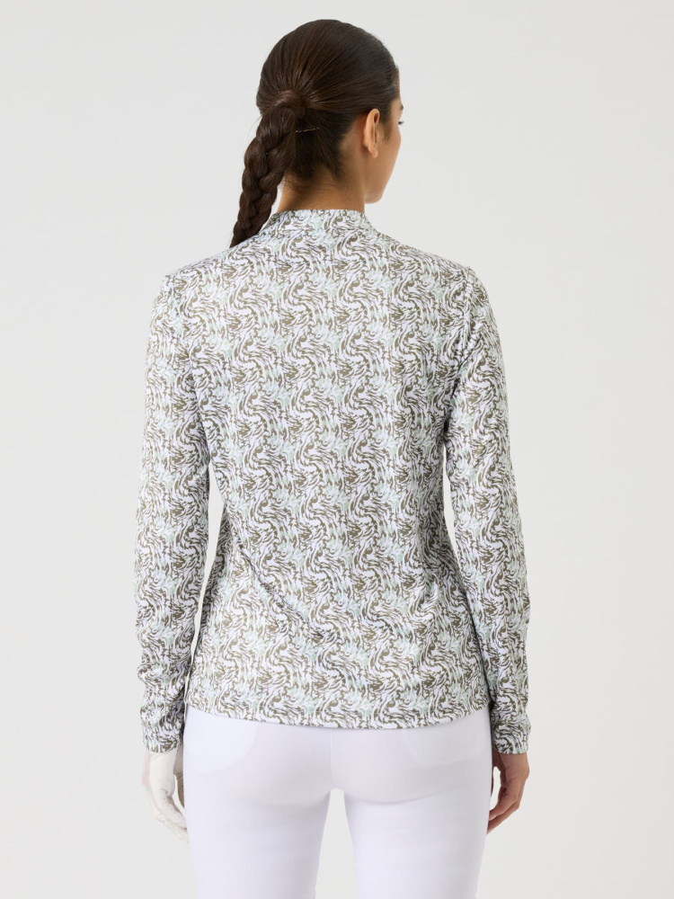 Daily Sports Dull Printed LS Half Neck - Abstract Swirl