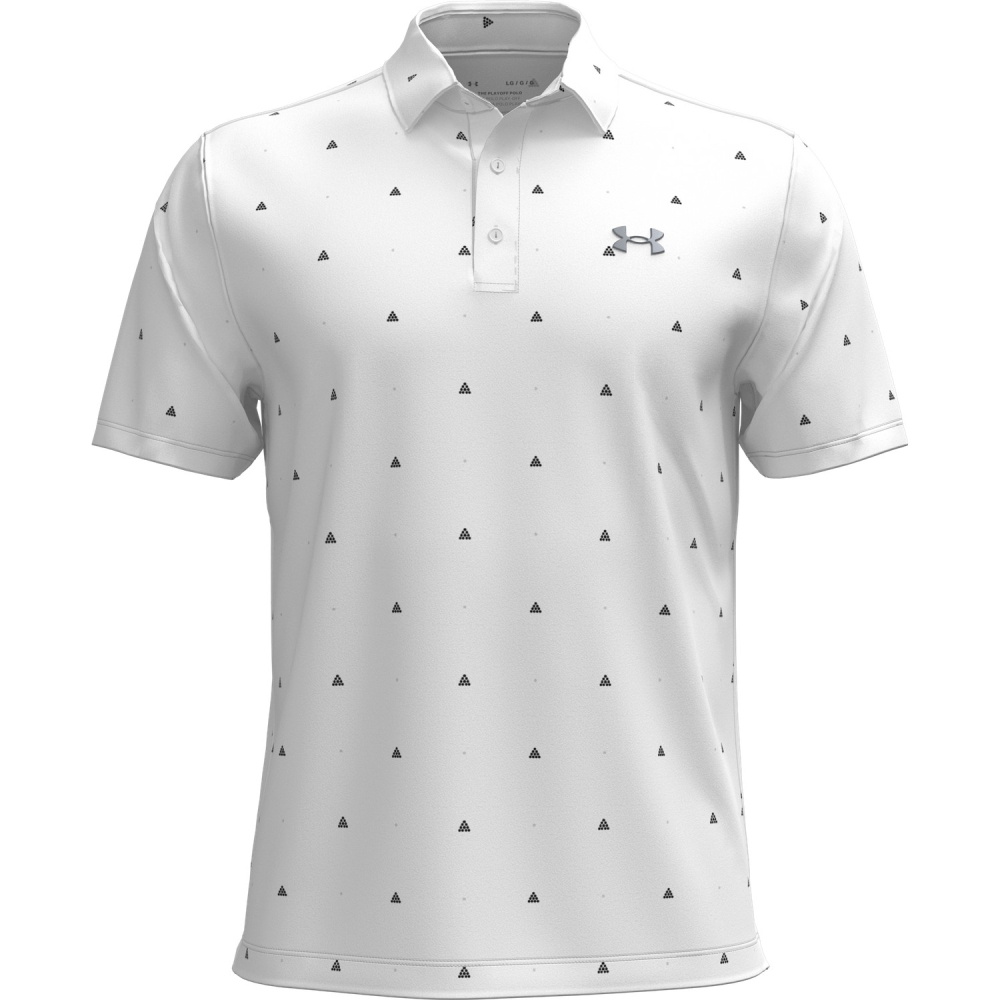 Under Armour Mens Playoff 3.0 Printed Polo - White/Steel