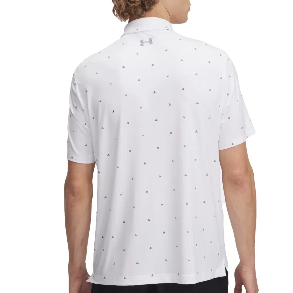 Under Armour Mens Playoff 3.0 Printed Polo - White/Steel