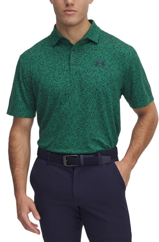 Under Armour Mens Playoff 3.0 Printed Polo - Team Kelly Green/Midnight Navy