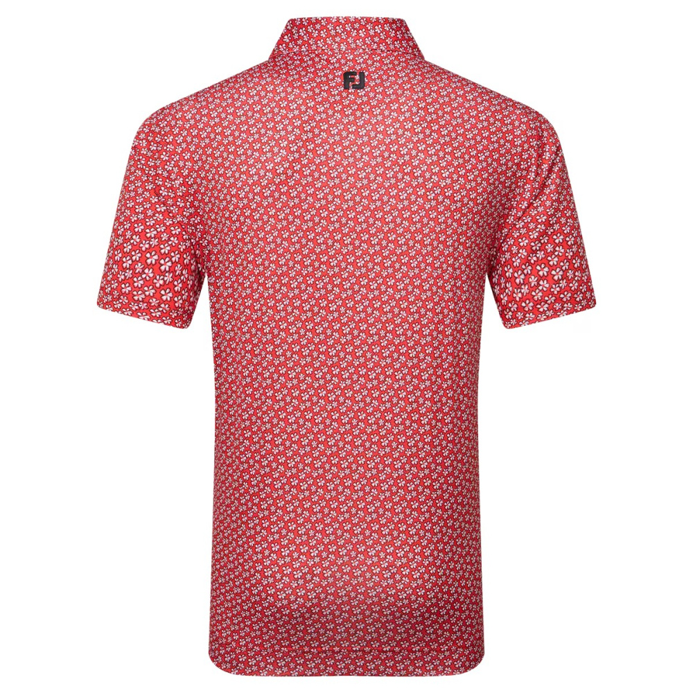 Footjoy Mens Floral Sketch Print Lisle - White/Hibiscus