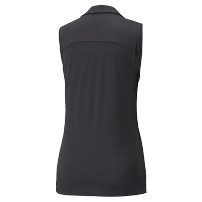 Puma Womens Cloudspun Coast Sleeveless Polo - Black Heather
