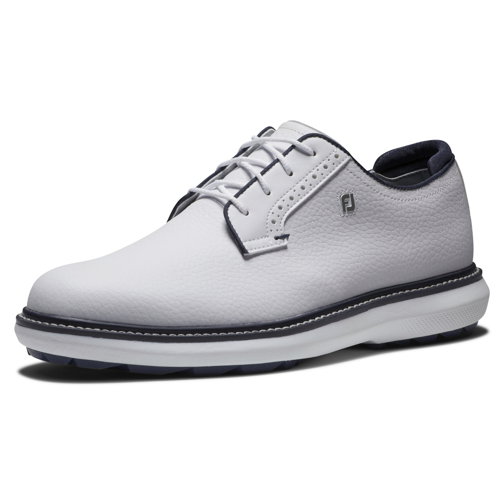Footjoy Mens Traditions Spikeless Blucher - White/Navy