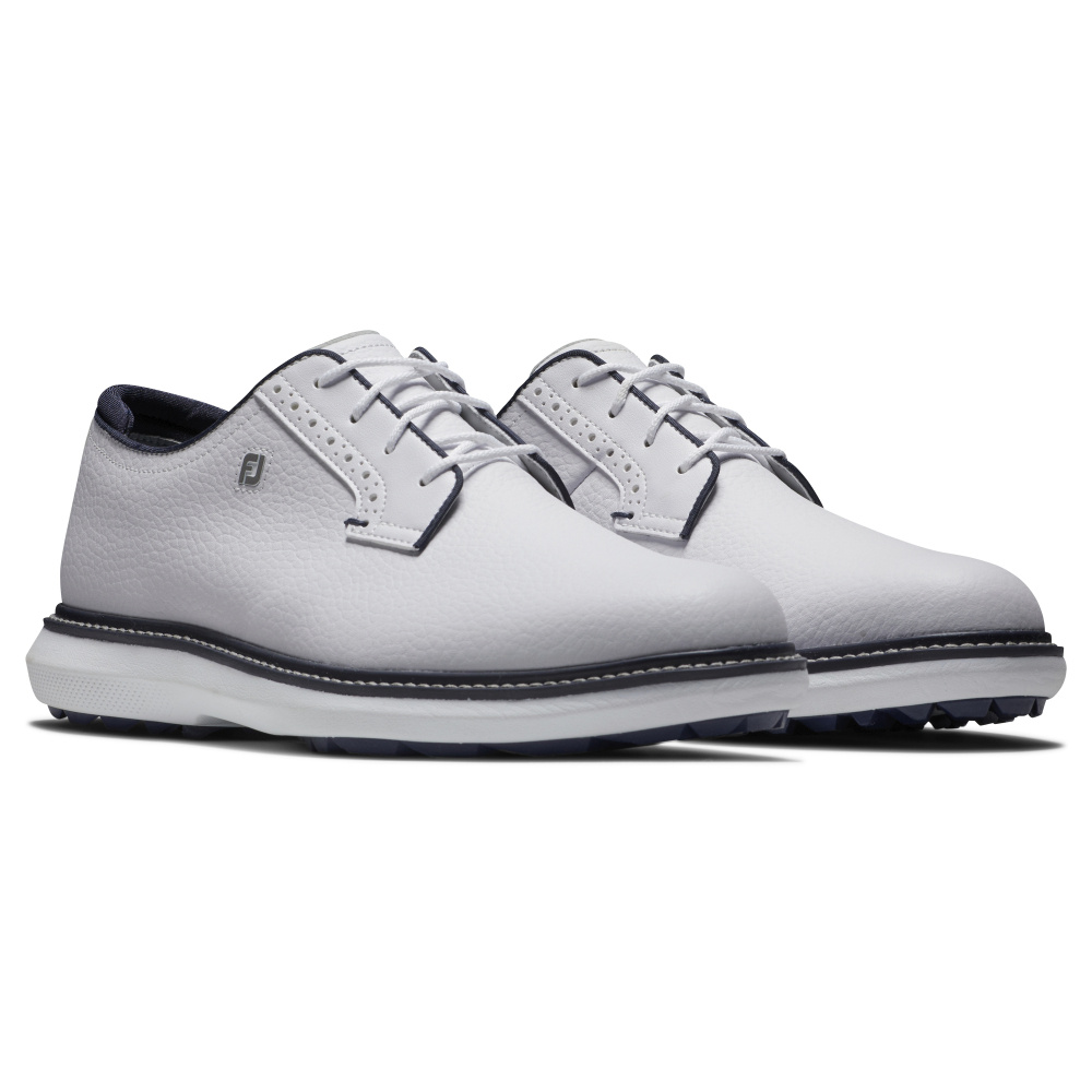Footjoy Mens Traditions Spikeless Blucher - White/Navy