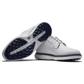 Footjoy Mens Traditions Spikeless Blucher - White/Navy Footjoy Mens Traditions Spikeless Blucher - White/Navy