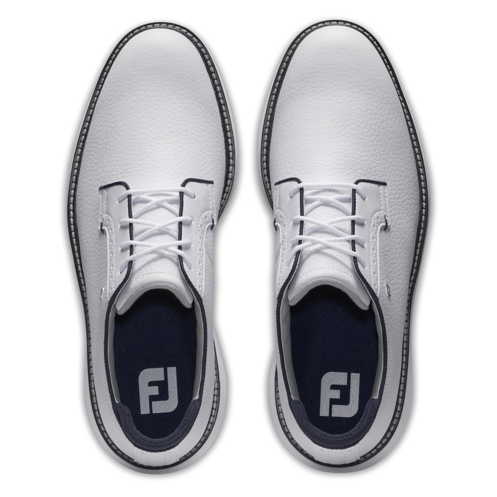 Footjoy Mens Traditions Spikeless Blucher - White/Navy