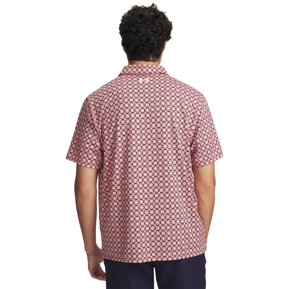 Under Armour Mens Matchplay Printed Polo - Posh Pink