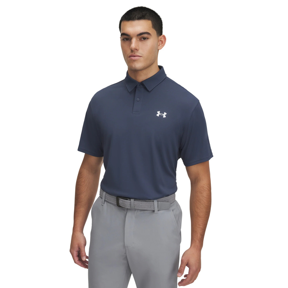 Under Armour Mens T2G Pique Polo - Downpour Gray/White