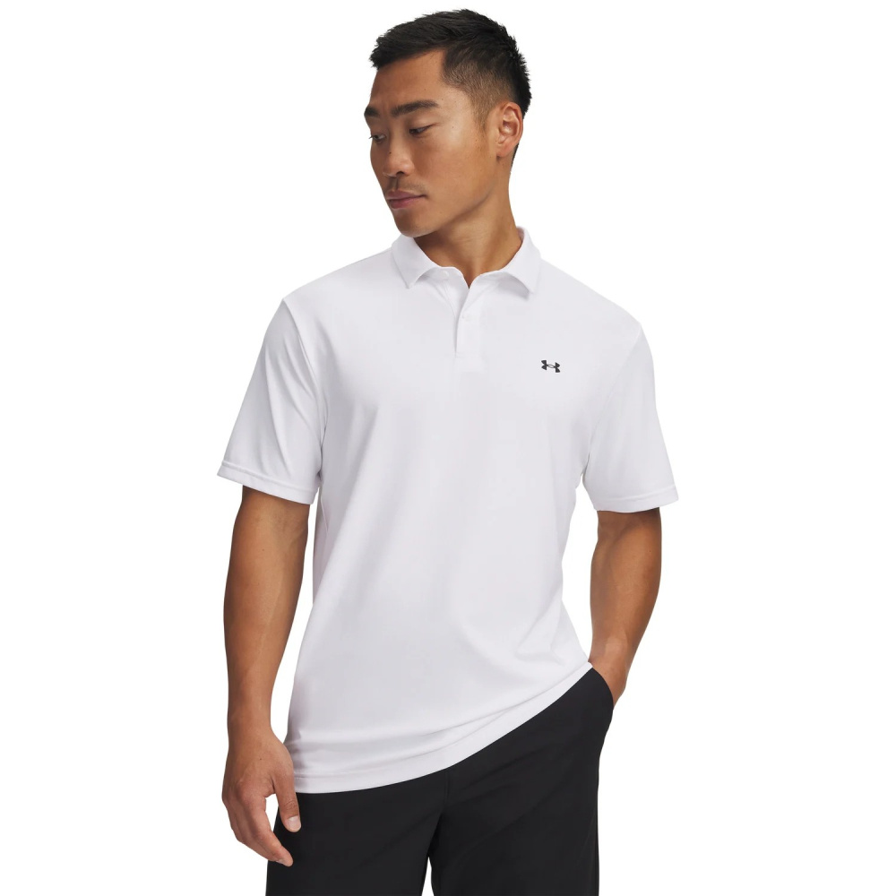 Under Armour Mens T2G Pique Polo - White/Black