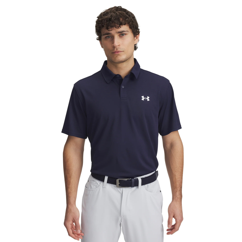 Under Armour Mens T2G Pique Polo - Midnight Navy/White