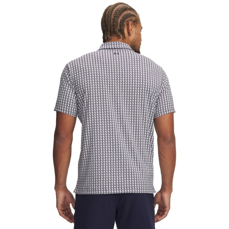 Under Armour Mens T2G Printed Polo - Midnight Navy/White