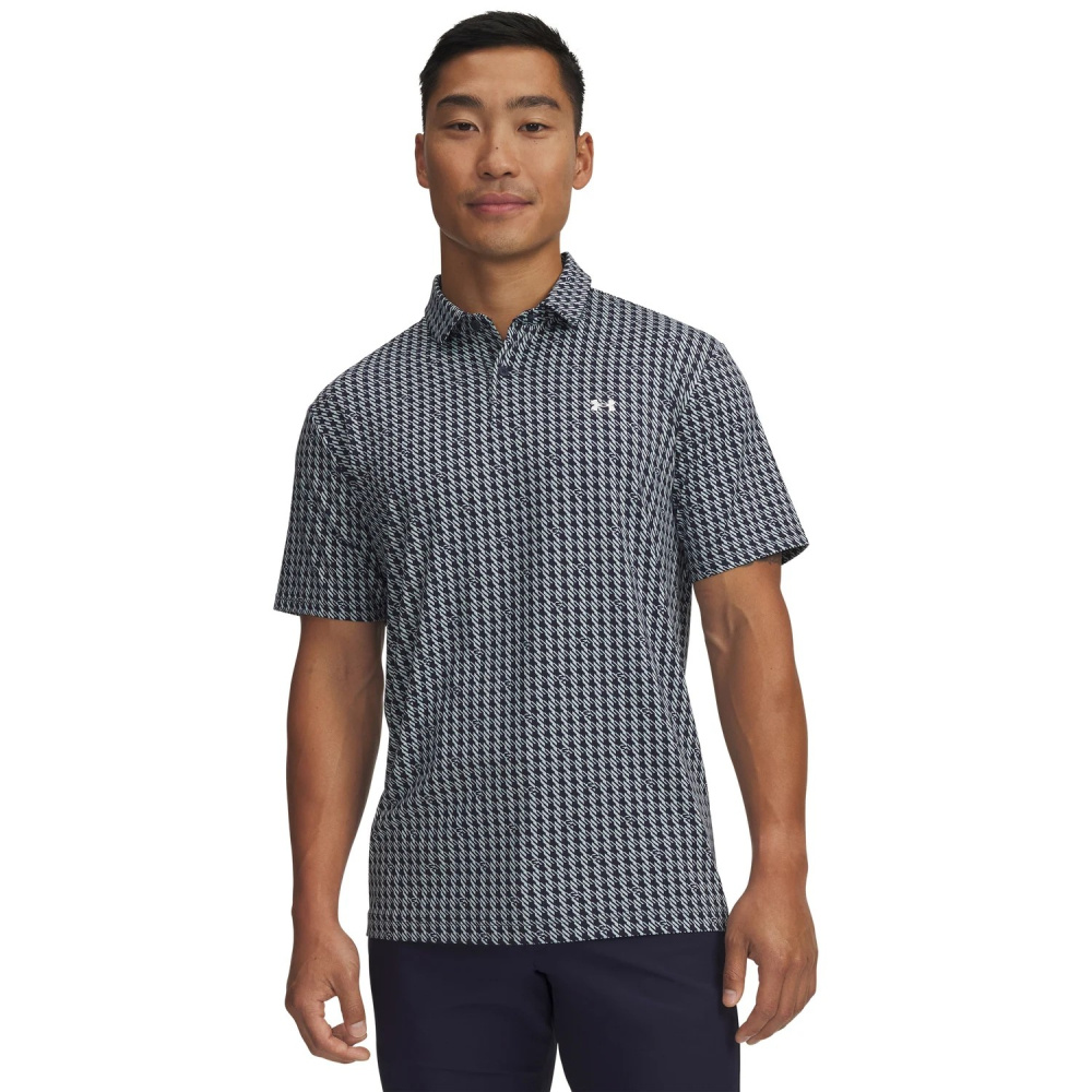 Under Armour Mens T2G Printed Polo - Midnight Navy