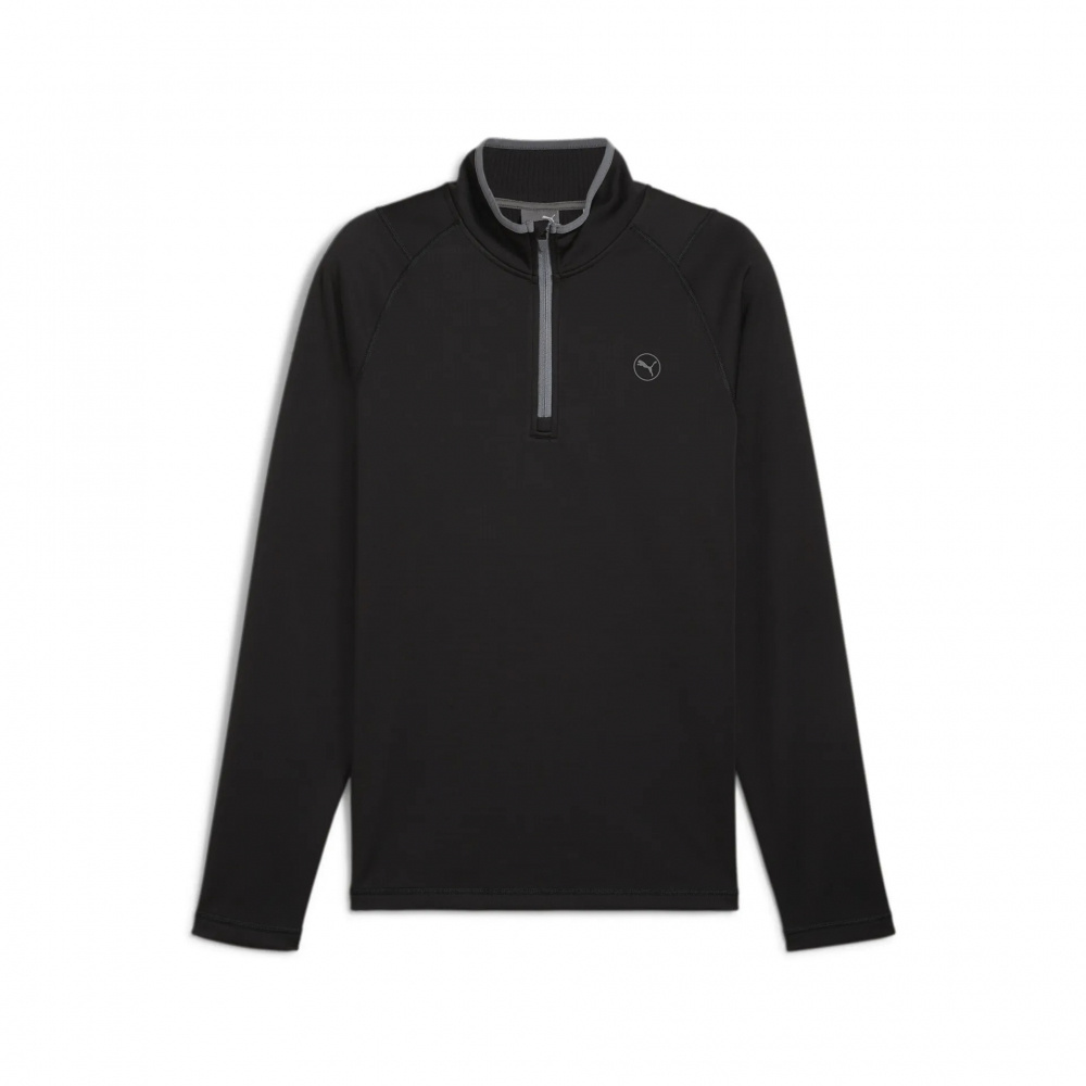 Puma Mens Waffle Fleece 1/4 Zip - Black