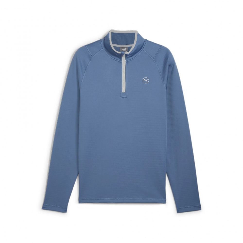 Puma Mens Waffle Fleece 1/4 Zip - Blue Horizon