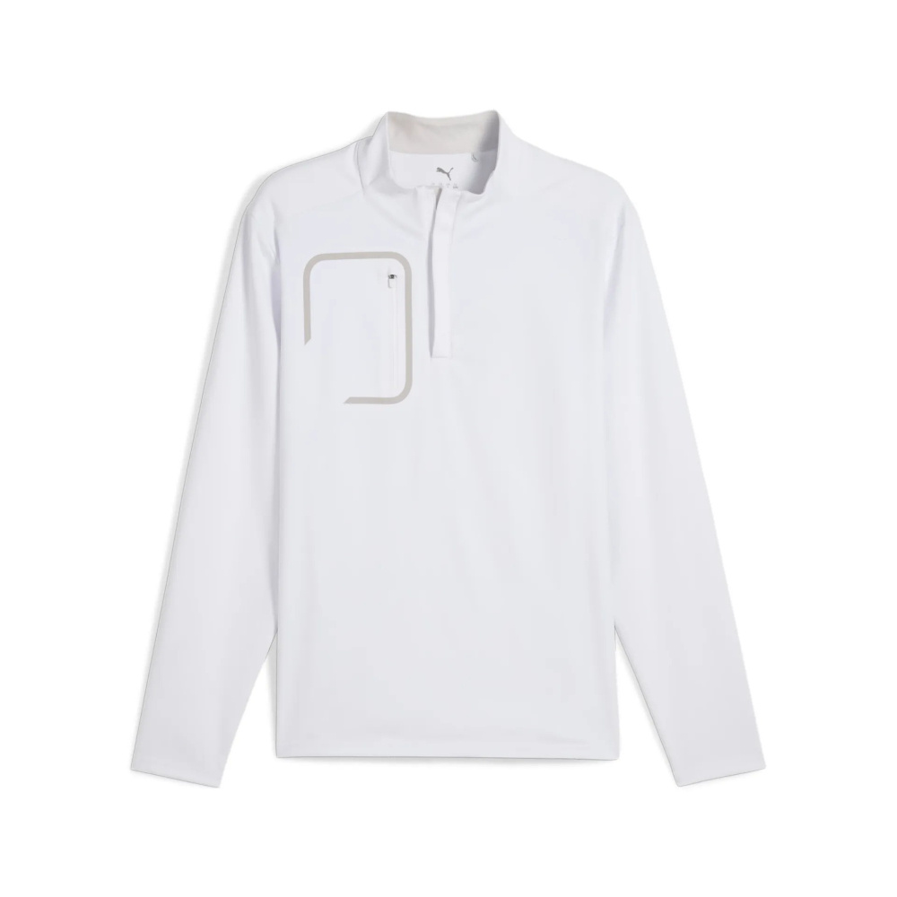 Puma Mens Cloudspun Tech 1/4 Zip - White Glow