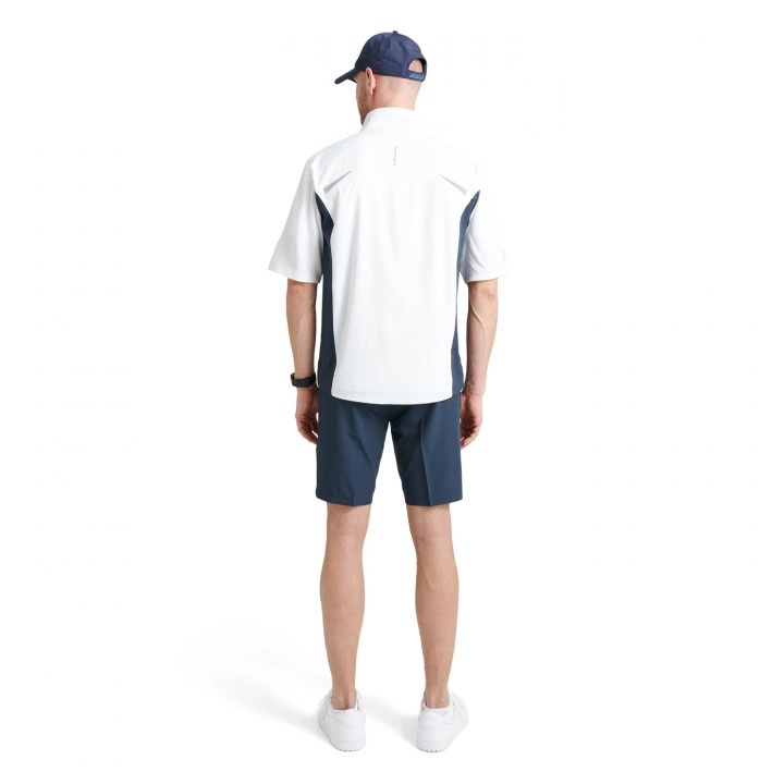 Abacus Mens Lanark Stretch Wind Shirt - White/Navy