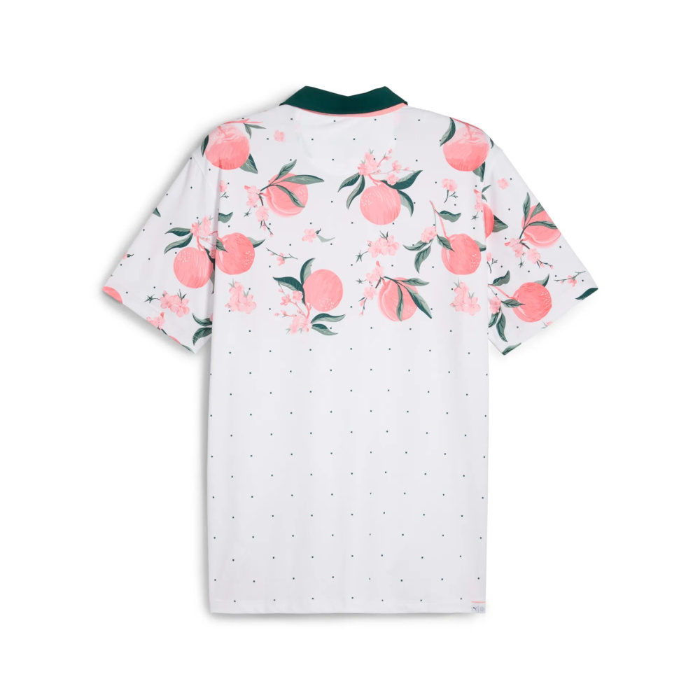 Puma Mens MATTR Freshly Picked Polo - White Glow/Pink Fruit