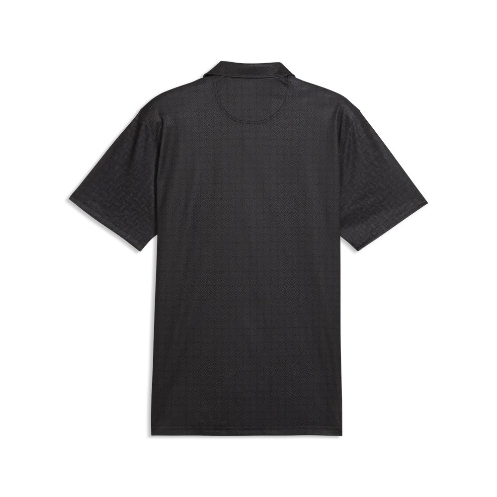 Puma Mens Pure 2.0 Geo Diamond Polo - Black/Shady Gray