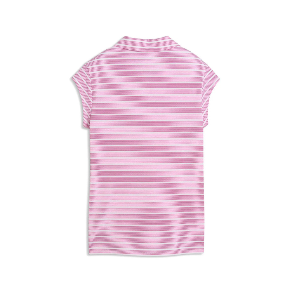 Puma Womens Pique YD Stripe Cap Sleeve - White/Pink