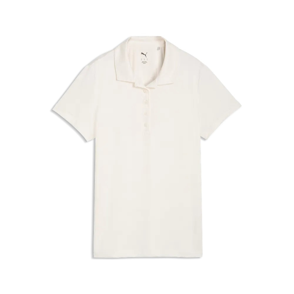Puma Womens Floral Lace Jaquard SS Polo - Warm White