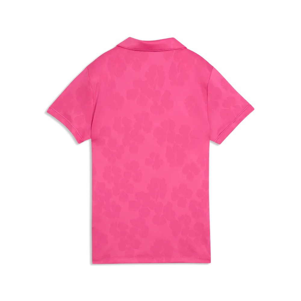 Puma Womens Floral Lace Jaquard SS Polo - Pink Opal