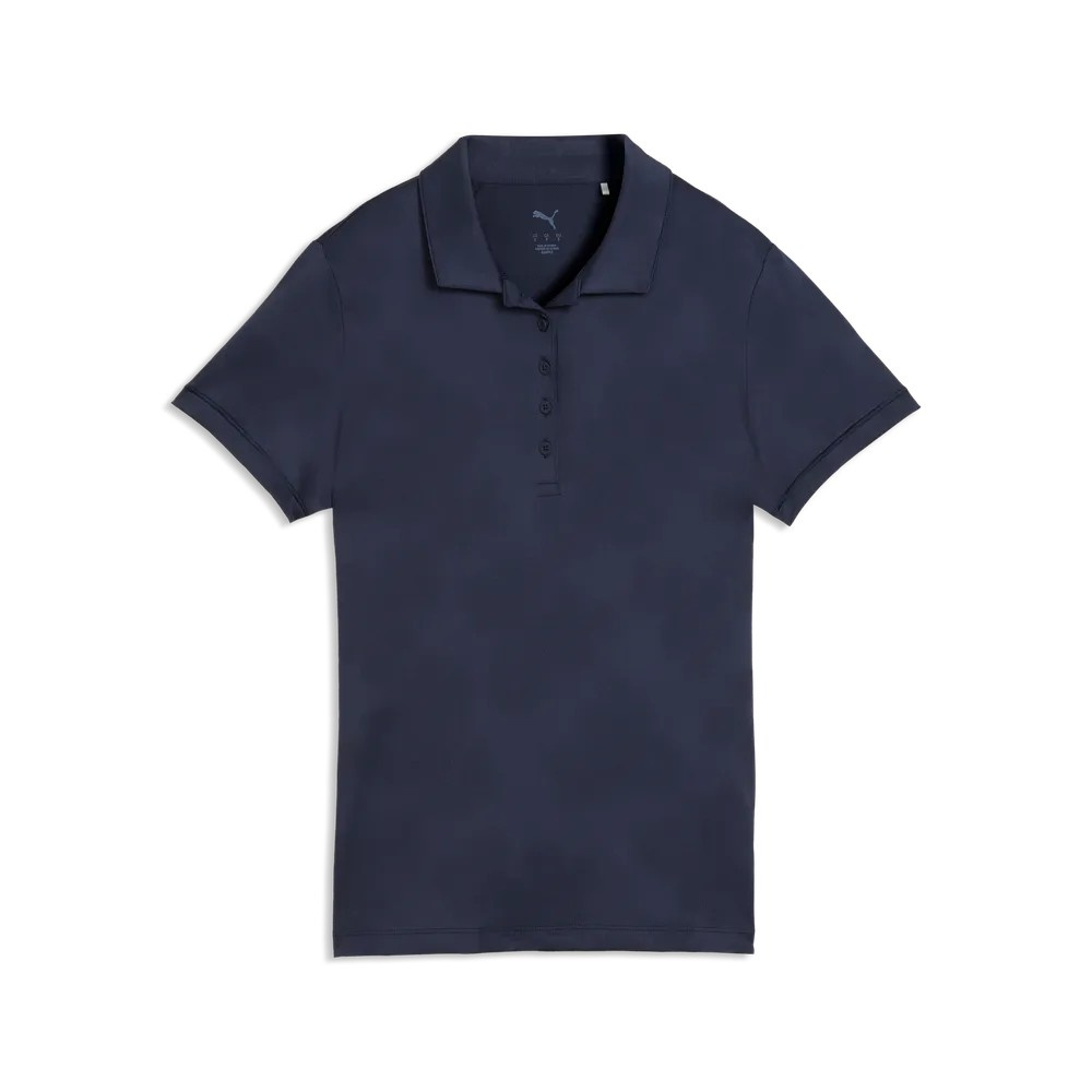 Puma Womens Floral Lace Jaquard SS Polo - Deep Navy